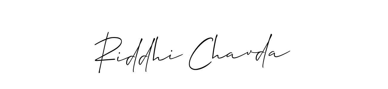 Allison_Script is a professional signature style that is perfect for those who want to add a touch of class to their signature. It is also a great choice for those who want to make their signature more unique. Get Riddhi Chavda name to fancy signature for free. Riddhi Chavda signature style 2 images and pictures png