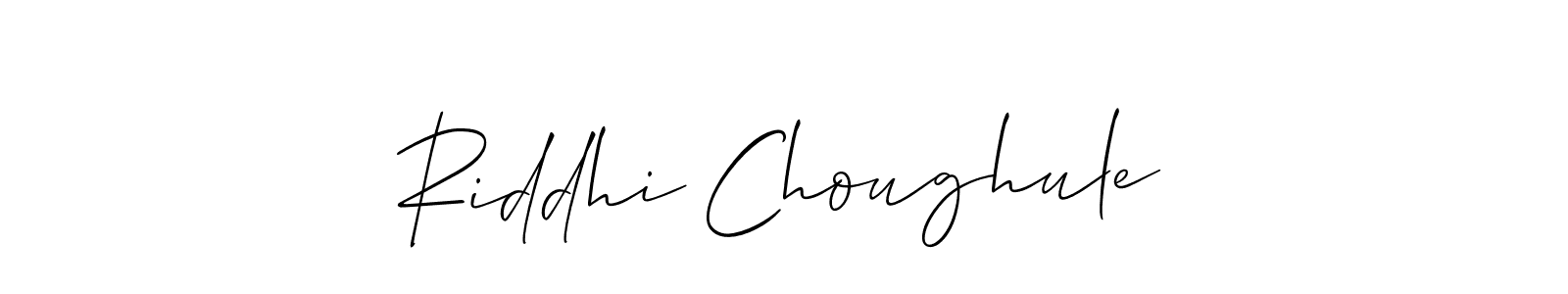 Create a beautiful signature design for name Riddhi Choughule. With this signature (Allison_Script) fonts, you can make a handwritten signature for free. Riddhi Choughule signature style 2 images and pictures png