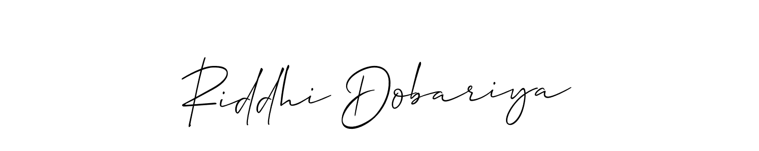 The best way (Allison_Script) to make a short signature is to pick only two or three words in your name. The name Riddhi Dobariya include a total of six letters. For converting this name. Riddhi Dobariya signature style 2 images and pictures png