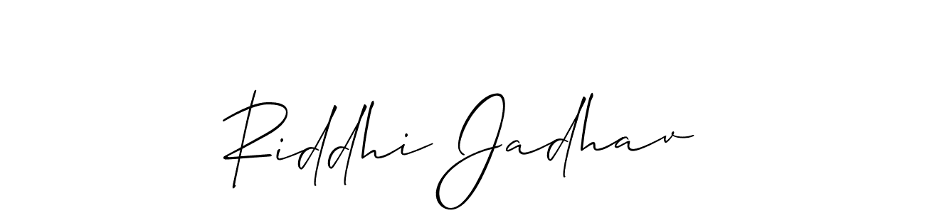 Also You can easily find your signature by using the search form. We will create Riddhi Jadhav name handwritten signature images for you free of cost using Allison_Script sign style. Riddhi Jadhav signature style 2 images and pictures png