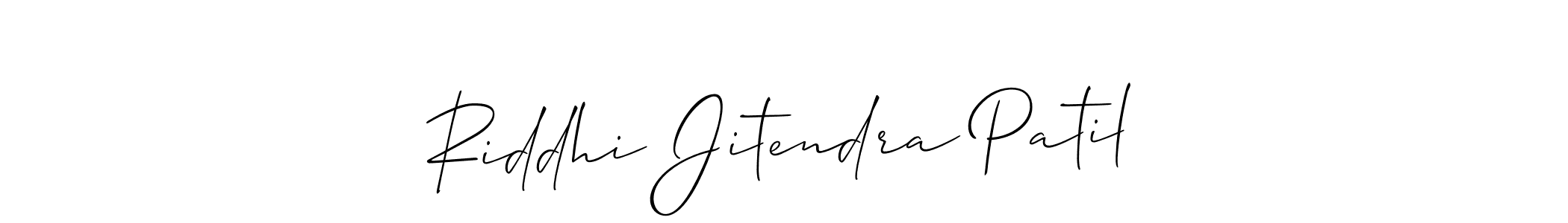 Also You can easily find your signature by using the search form. We will create Riddhi Jitendra Patil name handwritten signature images for you free of cost using Allison_Script sign style. Riddhi Jitendra Patil signature style 2 images and pictures png