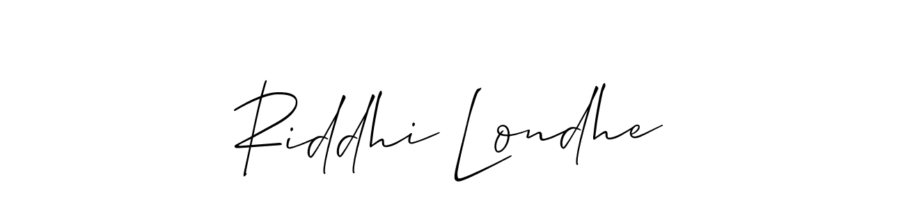 How to Draw Riddhi Londhe signature style? Allison_Script is a latest design signature styles for name Riddhi Londhe. Riddhi Londhe signature style 2 images and pictures png