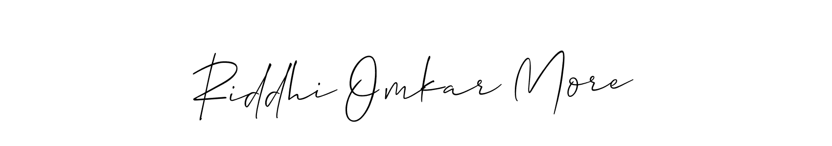 Also You can easily find your signature by using the search form. We will create Riddhi Omkar More name handwritten signature images for you free of cost using Allison_Script sign style. Riddhi Omkar More signature style 2 images and pictures png