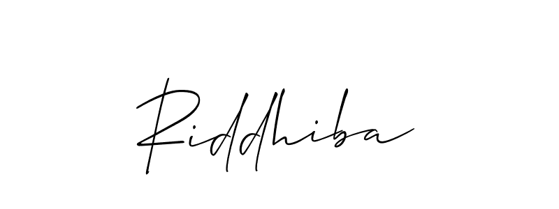The best way (Allison_Script) to make a short signature is to pick only two or three words in your name. The name Riddhiba include a total of six letters. For converting this name. Riddhiba signature style 2 images and pictures png