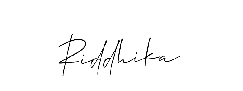 Best and Professional Signature Style for Riddhika. Allison_Script Best Signature Style Collection. Riddhika signature style 2 images and pictures png