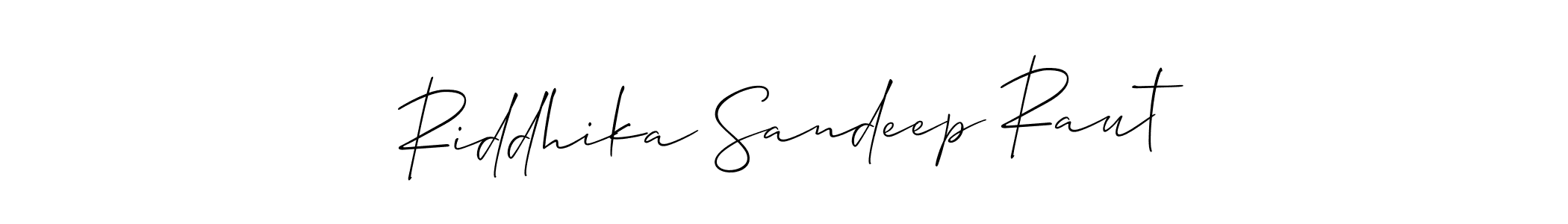 Allison_Script is a professional signature style that is perfect for those who want to add a touch of class to their signature. It is also a great choice for those who want to make their signature more unique. Get Riddhika Sandeep Raut name to fancy signature for free. Riddhika Sandeep Raut signature style 2 images and pictures png