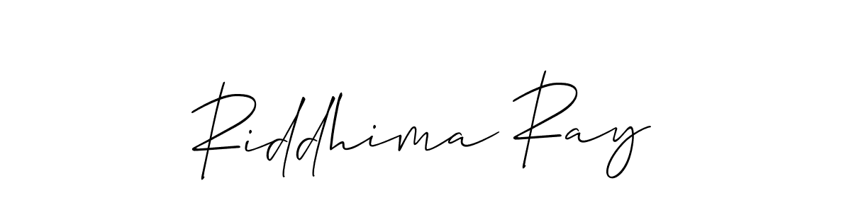 It looks lik you need a new signature style for name Riddhima Ray. Design unique handwritten (Allison_Script) signature with our free signature maker in just a few clicks. Riddhima Ray signature style 2 images and pictures png