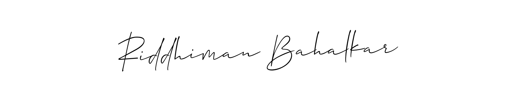 Design your own signature with our free online signature maker. With this signature software, you can create a handwritten (Allison_Script) signature for name Riddhiman Bahalkar. Riddhiman Bahalkar signature style 2 images and pictures png