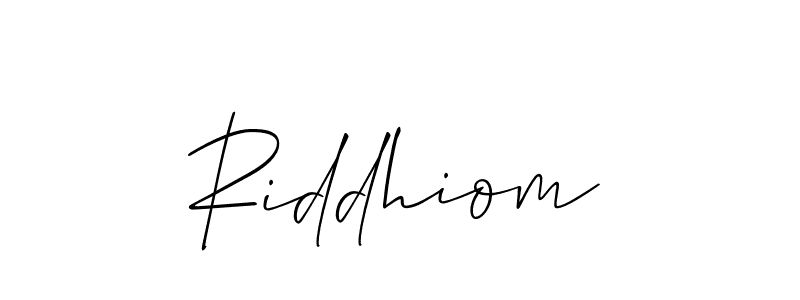 It looks lik you need a new signature style for name Riddhiom. Design unique handwritten (Allison_Script) signature with our free signature maker in just a few clicks. Riddhiom signature style 2 images and pictures png