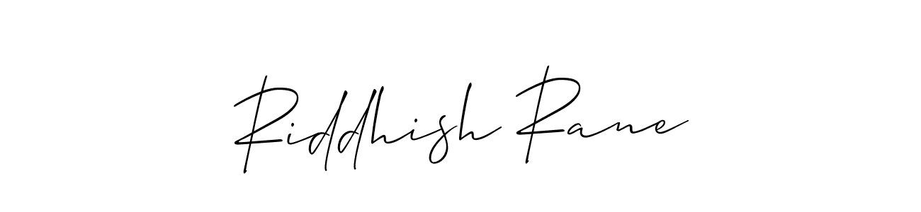 It looks lik you need a new signature style for name Riddhish Rane. Design unique handwritten (Allison_Script) signature with our free signature maker in just a few clicks. Riddhish Rane signature style 2 images and pictures png