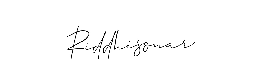 Also we have Riddhisonar name is the best signature style. Create professional handwritten signature collection using Allison_Script autograph style. Riddhisonar signature style 2 images and pictures png