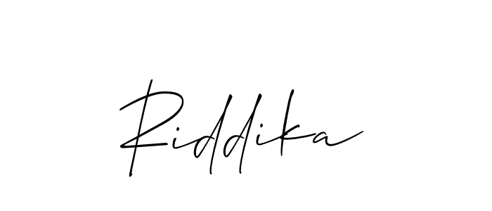 Once you've used our free online signature maker to create your best signature Allison_Script style, it's time to enjoy all of the benefits that Riddika name signing documents. Riddika signature style 2 images and pictures png