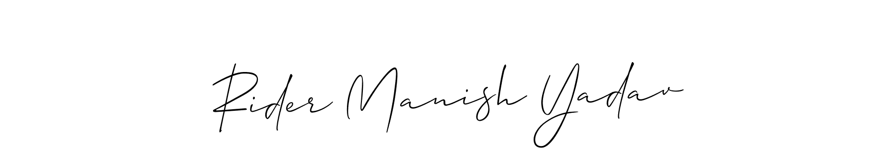 Rider Manish Yadav stylish signature style. Best Handwritten Sign (Allison_Script) for my name. Handwritten Signature Collection Ideas for my name Rider Manish Yadav. Rider Manish Yadav signature style 2 images and pictures png