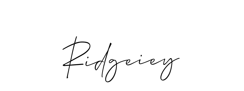 The best way (Allison_Script) to make a short signature is to pick only two or three words in your name. The name Ridgeiey include a total of six letters. For converting this name. Ridgeiey signature style 2 images and pictures png