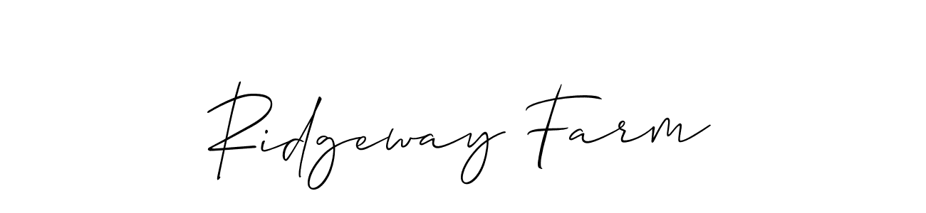 Make a beautiful signature design for name Ridgeway Farm. With this signature (Allison_Script) style, you can create a handwritten signature for free. Ridgeway Farm signature style 2 images and pictures png