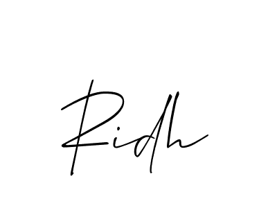 Design your own signature with our free online signature maker. With this signature software, you can create a handwritten (Allison_Script) signature for name Ridh. Ridh signature style 2 images and pictures png