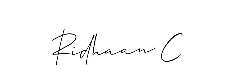 Ridhaan C stylish signature style. Best Handwritten Sign (Allison_Script) for my name. Handwritten Signature Collection Ideas for my name Ridhaan C. Ridhaan C signature style 2 images and pictures png