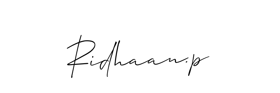 Allison_Script is a professional signature style that is perfect for those who want to add a touch of class to their signature. It is also a great choice for those who want to make their signature more unique. Get Ridhaan.p name to fancy signature for free. Ridhaan.p signature style 2 images and pictures png