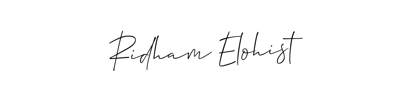 Similarly Allison_Script is the best handwritten signature design. Signature creator online .You can use it as an online autograph creator for name Ridham Elohist. Ridham Elohist signature style 2 images and pictures png
