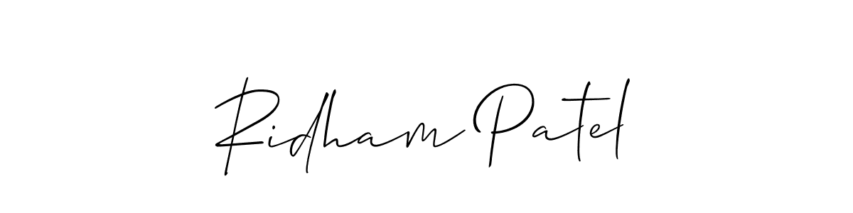 Best and Professional Signature Style for Ridham Patel. Allison_Script Best Signature Style Collection. Ridham Patel signature style 2 images and pictures png