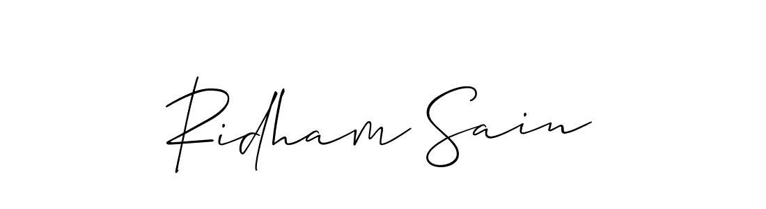 How to Draw Ridham Sain signature style? Allison_Script is a latest design signature styles for name Ridham Sain. Ridham Sain signature style 2 images and pictures png