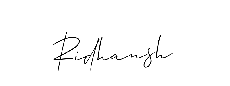 if you are searching for the best signature style for your name Ridhansh. so please give up your signature search. here we have designed multiple signature styles  using Allison_Script. Ridhansh signature style 2 images and pictures png