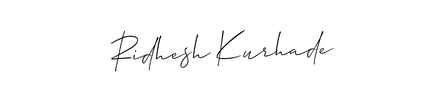 Ridhesh Kurhade stylish signature style. Best Handwritten Sign (Allison_Script) for my name. Handwritten Signature Collection Ideas for my name Ridhesh Kurhade. Ridhesh Kurhade signature style 2 images and pictures png