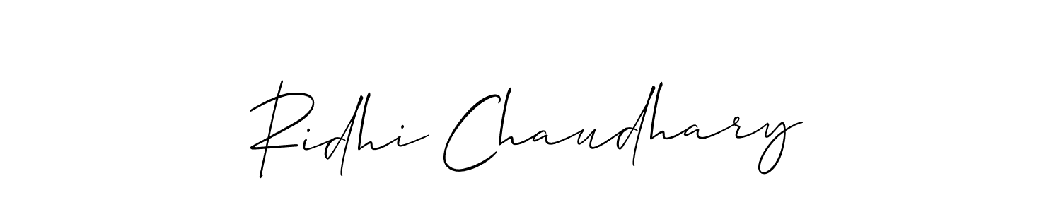 Also we have Ridhi Chaudhary name is the best signature style. Create professional handwritten signature collection using Allison_Script autograph style. Ridhi Chaudhary signature style 2 images and pictures png