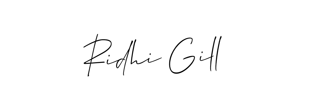 Similarly Allison_Script is the best handwritten signature design. Signature creator online .You can use it as an online autograph creator for name Ridhi Gill. Ridhi Gill signature style 2 images and pictures png