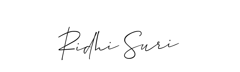 How to make Ridhi Suri signature? Allison_Script is a professional autograph style. Create handwritten signature for Ridhi Suri name. Ridhi Suri signature style 2 images and pictures png