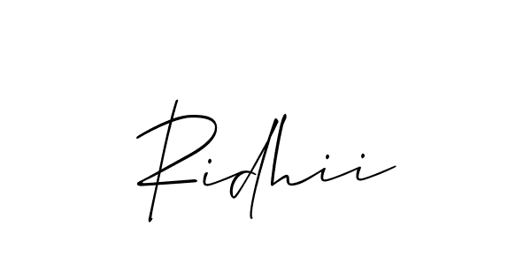 Also we have Ridhii name is the best signature style. Create professional handwritten signature collection using Allison_Script autograph style. Ridhii signature style 2 images and pictures png