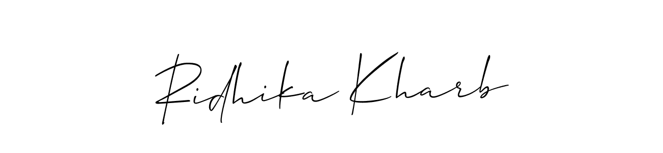 Use a signature maker to create a handwritten signature online. With this signature software, you can design (Allison_Script) your own signature for name Ridhika Kharb. Ridhika Kharb signature style 2 images and pictures png