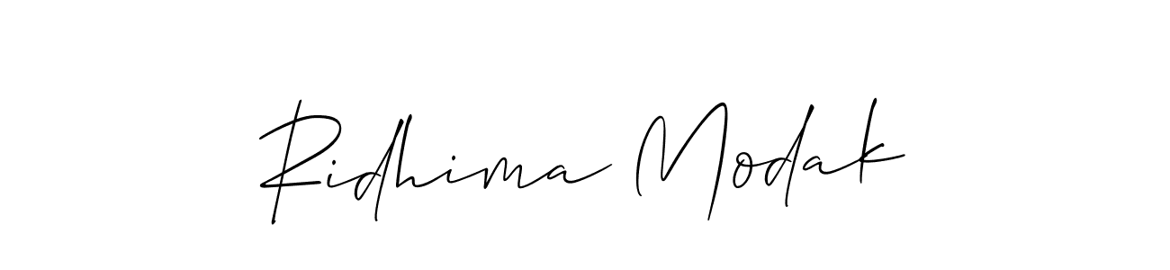 Make a short Ridhima Modak signature style. Manage your documents anywhere anytime using Allison_Script. Create and add eSignatures, submit forms, share and send files easily. Ridhima Modak signature style 2 images and pictures png
