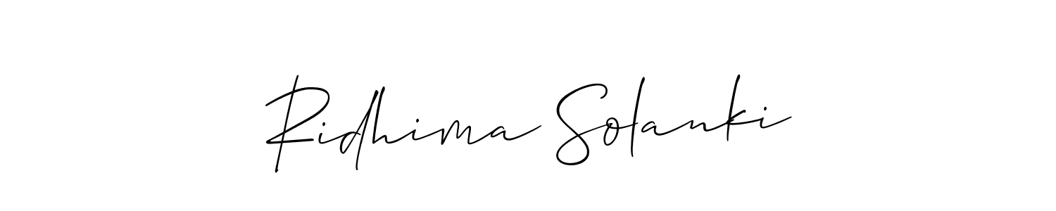 Use a signature maker to create a handwritten signature online. With this signature software, you can design (Allison_Script) your own signature for name Ridhima Solanki. Ridhima Solanki signature style 2 images and pictures png