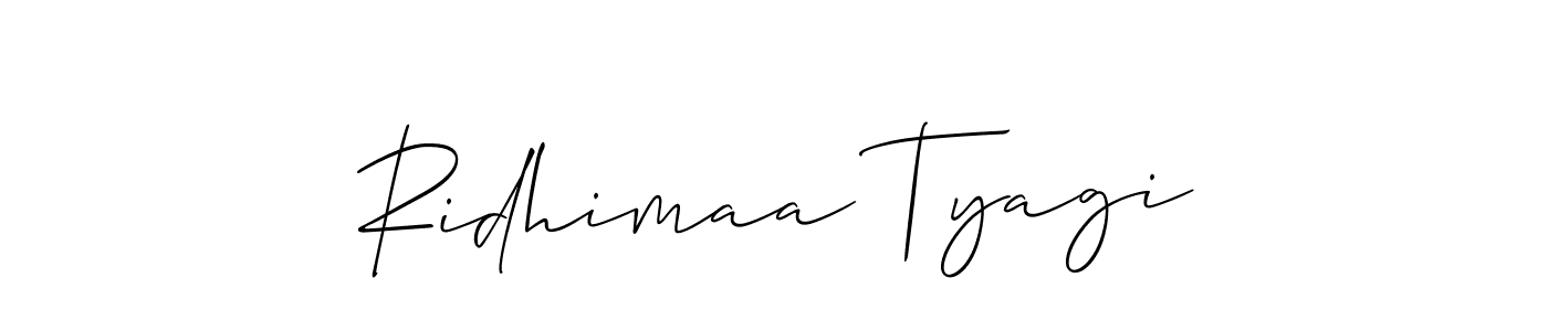 Use a signature maker to create a handwritten signature online. With this signature software, you can design (Allison_Script) your own signature for name Ridhimaa Tyagi. Ridhimaa Tyagi signature style 2 images and pictures png