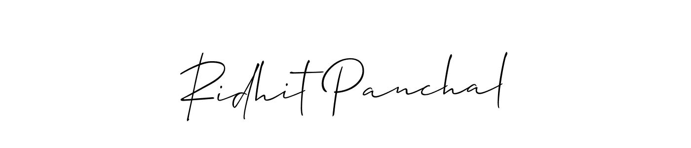 Make a short Ridhit Panchal signature style. Manage your documents anywhere anytime using Allison_Script. Create and add eSignatures, submit forms, share and send files easily. Ridhit Panchal signature style 2 images and pictures png