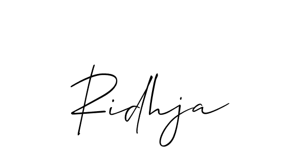 How to make Ridhja signature? Allison_Script is a professional autograph style. Create handwritten signature for Ridhja name. Ridhja signature style 2 images and pictures png