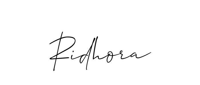 Allison_Script is a professional signature style that is perfect for those who want to add a touch of class to their signature. It is also a great choice for those who want to make their signature more unique. Get Ridhora name to fancy signature for free. Ridhora signature style 2 images and pictures png