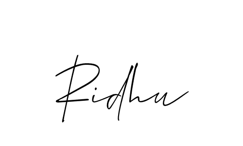 You should practise on your own different ways (Allison_Script) to write your name (Ridhu) in signature. don't let someone else do it for you. Ridhu signature style 2 images and pictures png