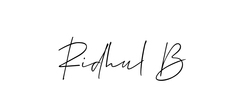 Make a beautiful signature design for name Ridhul B. Use this online signature maker to create a handwritten signature for free. Ridhul B signature style 2 images and pictures png