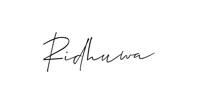 It looks lik you need a new signature style for name Ridhuwa. Design unique handwritten (Allison_Script) signature with our free signature maker in just a few clicks. Ridhuwa signature style 2 images and pictures png