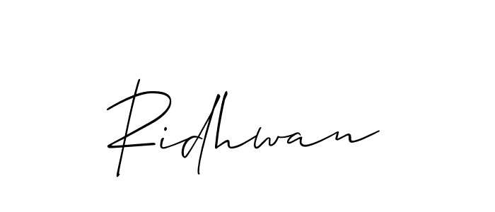 Create a beautiful signature design for name Ridhwan. With this signature (Allison_Script) fonts, you can make a handwritten signature for free. Ridhwan signature style 2 images and pictures png