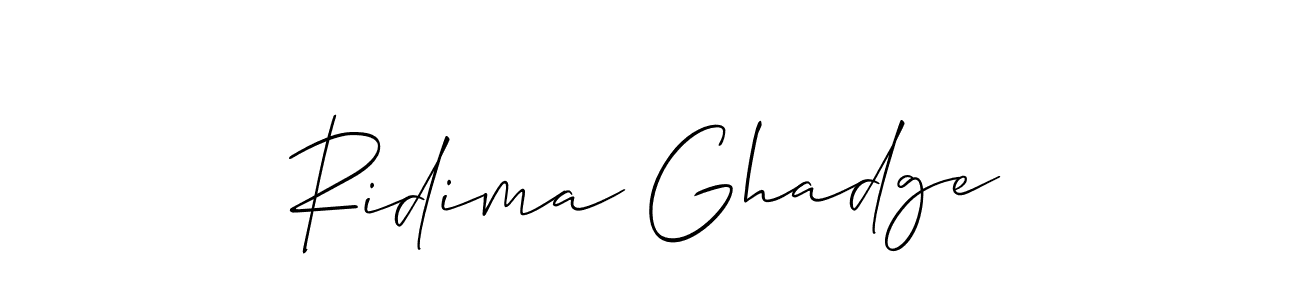Ridima Ghadge stylish signature style. Best Handwritten Sign (Allison_Script) for my name. Handwritten Signature Collection Ideas for my name Ridima Ghadge. Ridima Ghadge signature style 2 images and pictures png