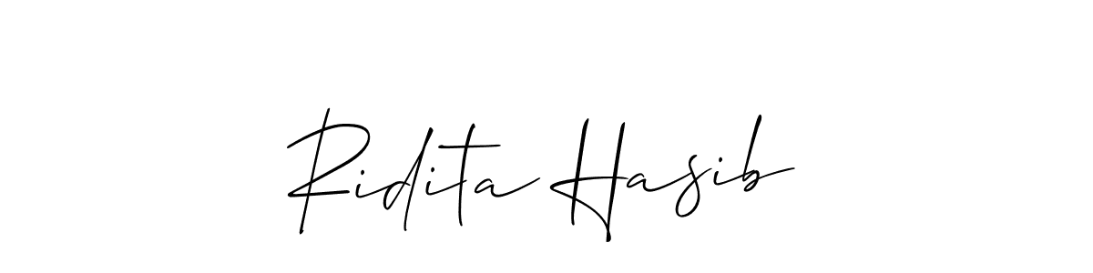 Ridita Hasib stylish signature style. Best Handwritten Sign (Allison_Script) for my name. Handwritten Signature Collection Ideas for my name Ridita Hasib. Ridita Hasib signature style 2 images and pictures png