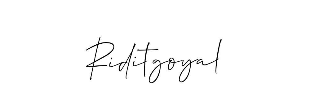 Use a signature maker to create a handwritten signature online. With this signature software, you can design (Allison_Script) your own signature for name Riditgoyal. Riditgoyal signature style 2 images and pictures png