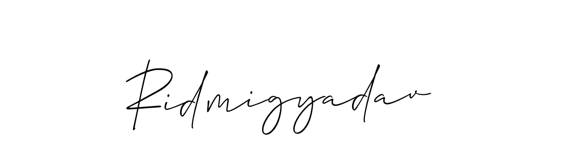 You should practise on your own different ways (Allison_Script) to write your name (Ridmigyadav) in signature. don't let someone else do it for you. Ridmigyadav signature style 2 images and pictures png