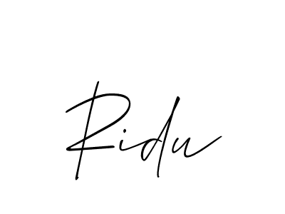 It looks lik you need a new signature style for name Ridu. Design unique handwritten (Allison_Script) signature with our free signature maker in just a few clicks. Ridu signature style 2 images and pictures png