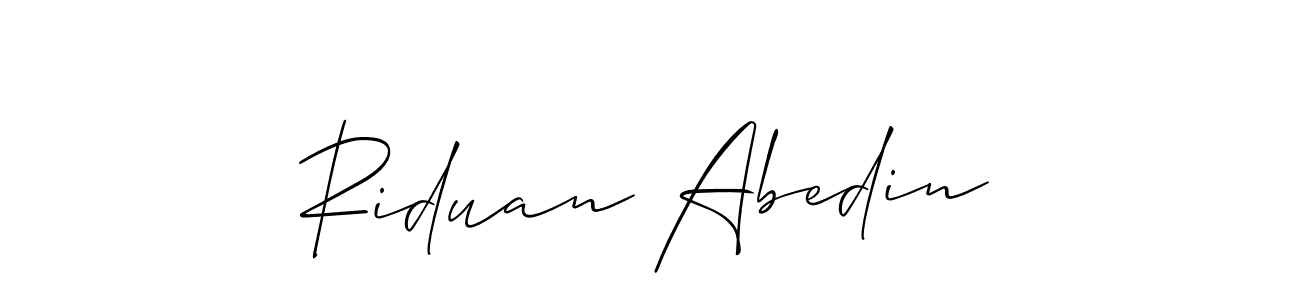How to make Riduan Abedin signature? Allison_Script is a professional autograph style. Create handwritten signature for Riduan Abedin name. Riduan Abedin signature style 2 images and pictures png