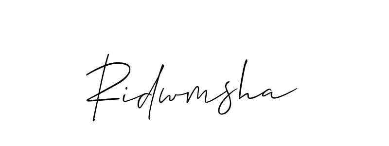 Make a beautiful signature design for name Ridwmsha. With this signature (Allison_Script) style, you can create a handwritten signature for free. Ridwmsha signature style 2 images and pictures png