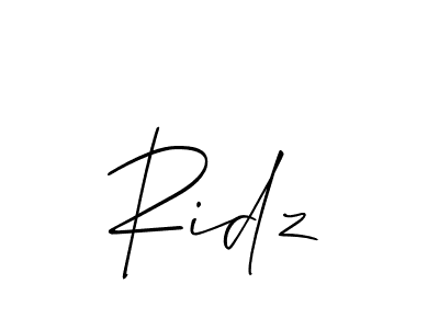 You should practise on your own different ways (Allison_Script) to write your name (Ridz) in signature. don't let someone else do it for you. Ridz signature style 2 images and pictures png